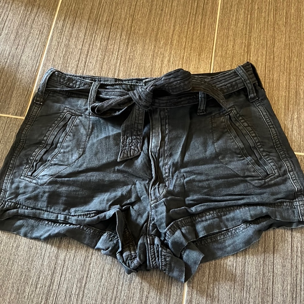 American eagle black tie shorts